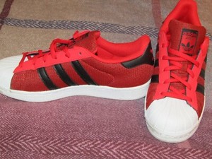 ladies red adidas trainers