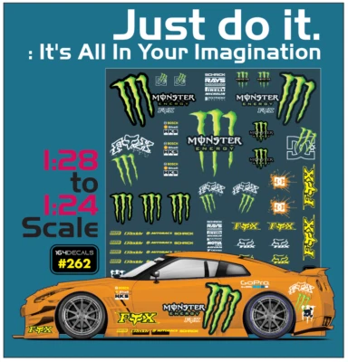 Sponsor Racing Water Slide Decal White Toner  1/24 - 1/28 RC Dicast Hot! #262 - Image 1 of 4