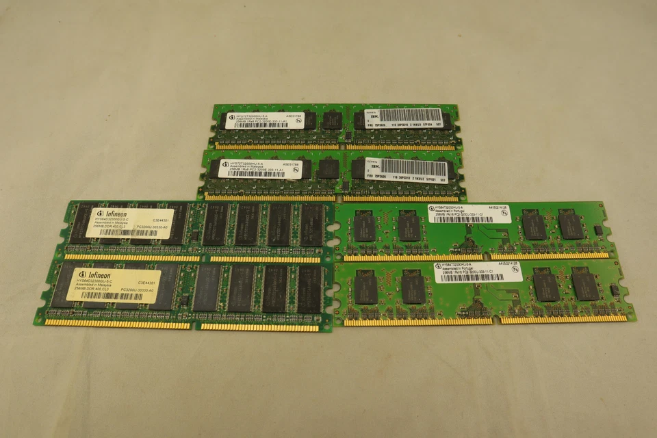 Infineon DDR 256MB Computer Memory Stick Lot x6 - Image 1 of 4