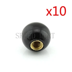10 un. Tuercas de sujeción de cabeza en forma de bola de hilo de plástico negro M6x16 mm - Imagen 1 de 4