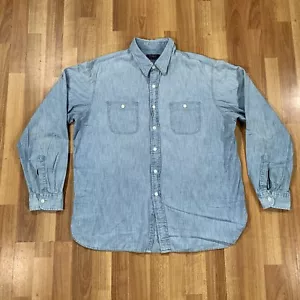 Ralph Lauren Denim Shirt Mens Extra Large Blue Long Sleeve Button Up - Picture 1 of 8