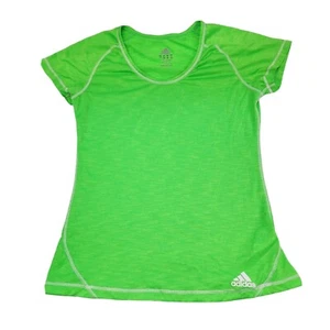 Adidas Womens T Shirt Size Medium Lime Green Tee Short Sleeve - Picture 1 of 7
