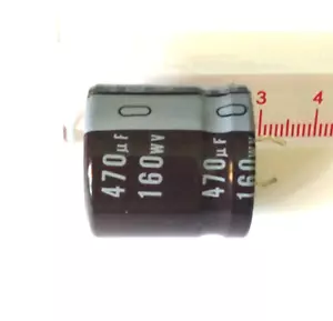 1 pc, 470uF (470 uF) 160V, 105C Snap-in Radial Electrolytic Capacitors. - Picture 1 of 2
