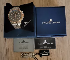 Herrenuhr "JACQUES LEMANS 1-1117PN", Chronograph, Quarz, Original Box,gebraucht. - Bild 1 von 22