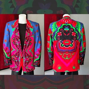 GIANNI VERSACE cotton one button blazer Floral Chinese size 50 from S/S 1991 - Picture 1 of 21