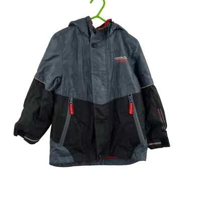 Chaqueta gris con capucha y cremallera frontal London Fog para niños talla 5 Foto 1 de 4