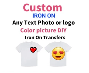 Custom Iron On Labels For T-shirt Image Hen Photo Logo Printing HEAT TRANSFER - Picture 1 of 5