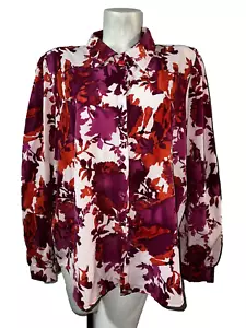 New FASHION NOVA Top Women's Sz 3X Pink Combo Magical Feel Printed Button Shirt - Picture 1 of 6