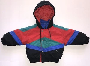 VTG MEMBERS ONLY Jacket Boy’s Size 4 Colorblock 90s Retro Zip Up Puffer Jacket - Picture 1 of 17