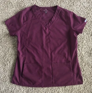 Med Couture Insight Burgandy Scrub Top Women’s Size Large - Picture 1 of 7