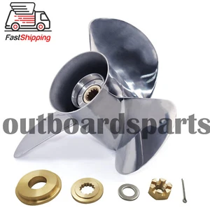 Stainless Steel Outboard Propeller 13x19 For Evinrude Johnson 40-140HP 13 Tooth - Picture 1 of 7