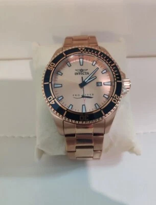 INVICTA Hombre Pro Diver ESFERA JAPONESA ORO ROSA TRITNITE #15185 100M WR Foto 1 de 4