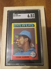 1975 Topps #660 Hank Aaron SGC 6. 5 Hall of Fame Braves Home Run King