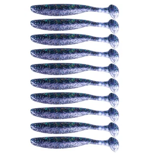 10x Jig Wobblers Worm Soft Lures Fishing Artificial Swimbait (Light Blue) - Picture 1 of 4