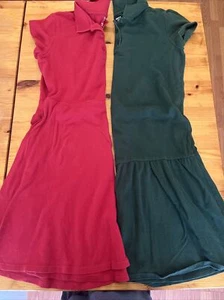 Old Navy Girls Plus Size Uniform Polo Dresses Green & Red Size XL 14.5 School - Picture 1 of 9