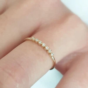 Moissanite Wedding Band Eternity Ring Gold Plated 925 Silver ring jewelry making - Picture 1 of 6