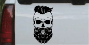 Beard Skull Car or Truck Window Laptop Decal Sticker Black 6X3.2 - Picture 1 of 1