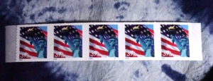 US 3982 STATUE OF LIBERTY AND FLAG PNC PLATE# S1111 COIL OF 5 (39c) STAMPS MNH - Picture 1 of 2