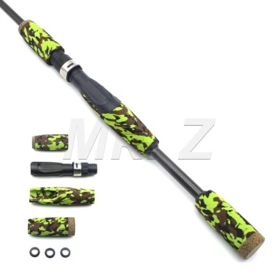 Green CAMO Spinning Fishing Rod Build Handle Replace Split Grip Reel Seat Repair - Image 1 of 4