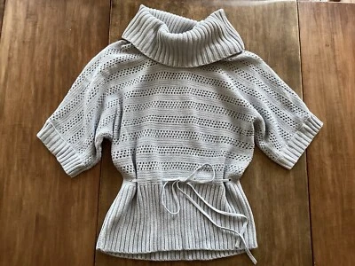 Suéteres de Estados Unidos Manga Corta Cuello Capucha Pullover Gris Mujer’s Talla Pequeña Foto 1 de 4