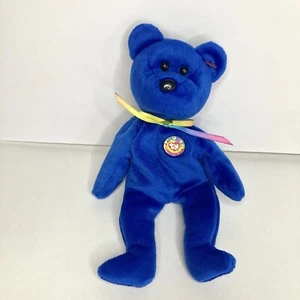 TY Beanie Baby CLUBBY 7” Blue Bear Official Club 1998 Beanbag Stuffed Animal Toy - Picture 1 of 8