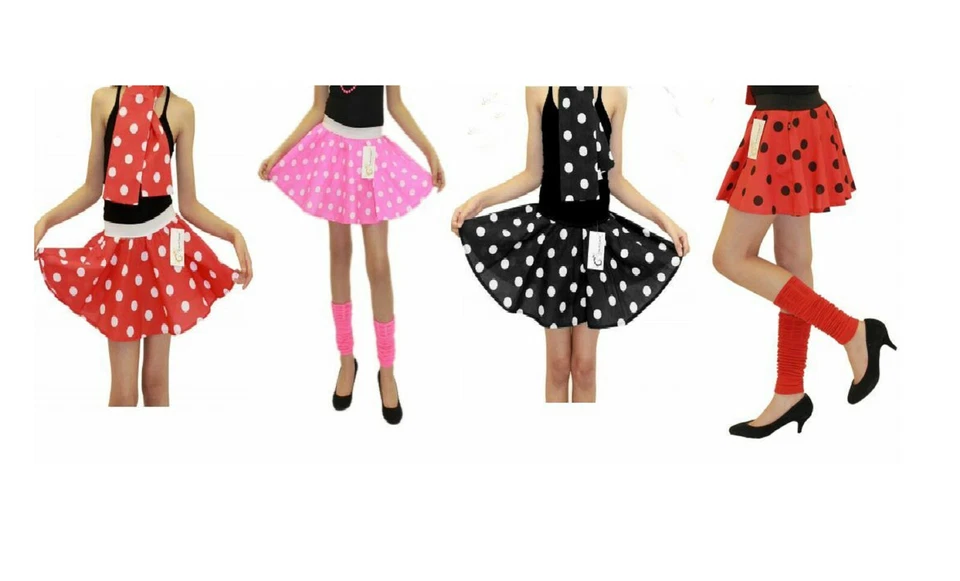 Niñas Edad 5-10 Años 50 y 60 Estilo Lunares Grasa Vestido Elegante Falda Rosa Foto 1 de 4