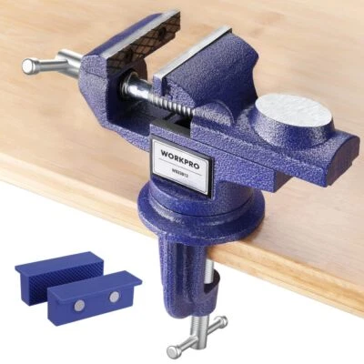 WORKPRO Bench Vise Universal Table Vise 360° Swivel Vice Bench Clamp 2.5" Jaw US - Image 1 of 4