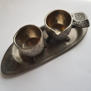 KNL Noruega Crema de Peltre Azúcar Bandeja Mediados de Siglo De Colección Diseño Nórdico - Imagen 1 de 24