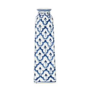 Sea Island Washington Monument Glossy Blue and White Porcelain Ceramic Vase - Picture 1 of 4