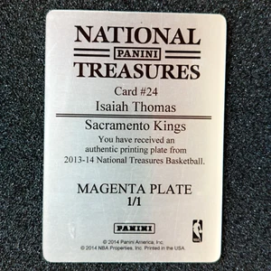 2013-14 Panini Tesori Nazionali Stampa Targa MAGENTA 1/1 ISAIAH THOMAS - Foto 1 di 7