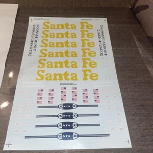 Microscale Decals 87-619 Santa Fe Locos Lettering - Picture 1 of 3