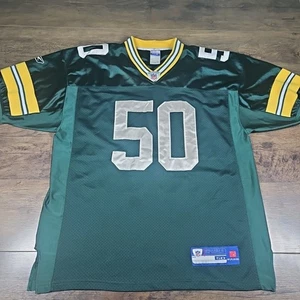 AJ Hawk #50 Green Bay Packers genähtes Reebok Trikot Größe 50 - Bild 1 von 7