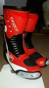 DUCATI Motorrad Rindsleder Reitschuhe Racing Motorrad Lederstiefel - Bild 1 von 2