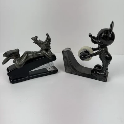 Vintage Disney Goofy Collectible Marble Stapler And Mickey Mouse Tape Dispenser - Image 1 of 4