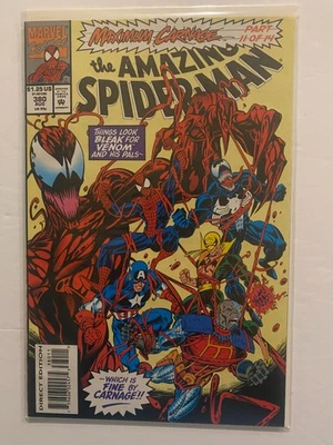 Amazing Spider-Man # 380   1993    Venom + Carnage + Capt America    VF/NM  9.0 - Image 1 of 2