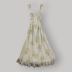 A Loves A Maxikleid Damen klein hellbraun Wildblumen Boho Cottagecore Farmcore - Bild 1 von 15