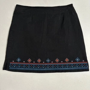No Boundaries Y2K Black Embroidered Mini Skirt Back Zipper Casual Everyday Sz 13 - Picture 1 of 5
