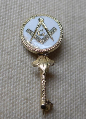 Prendedor masónico de colección esmalte oro 10K Foto 1 de 3