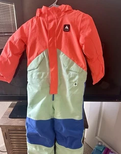 Burton 2L One Piece Kids Snowsuit Size 5 Tetra Orange/Jewel Green - Picture 1 of 4