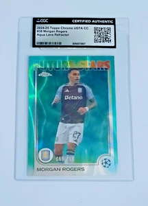 2024 Chrome UEFA CC Morgan Rogers Aqua Lava Refractor /199 - Bild 1 von 2