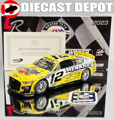 AUTOGRAPHED RYAN BLANEY 2023 TALLADEGA WIN RACED VERSION 1/24 ACTION  DIECAST - Image 1 of 4