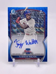 2023 Bowman Draft TayShaun Walton 1st Chrome Blue Wave Refractor Auto /150 - Picture 1 of 4