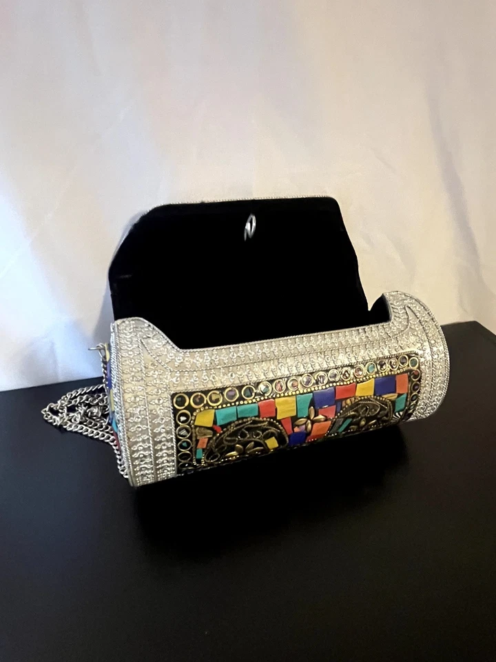 Silver Mosaic Clutch Purse - Image 1 of 3