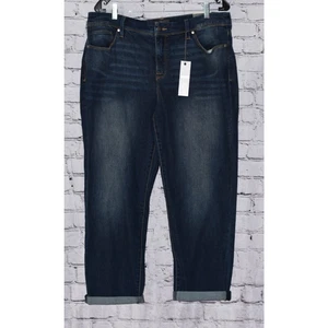 CHICO'S So Slimming Denim Girlfriend Crop Jean Pants Size (2) 12 NWT - Picture 1 of 10