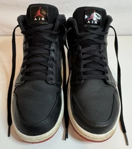 Jordan 1 Retro Mid Bred 2018 Mens Size 10.5 Black University Red Sneakers Shoes - Picture 1 of 11
