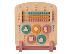 Playtive Echtholz-Motorik-Wandspiel, 2-teilig (Rechenschieber/Steckspiel) B-Ware - Bild 1 von 5