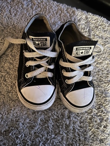 Sneakers Converse All Star giovani taglia 8 basse stringate nere bianche