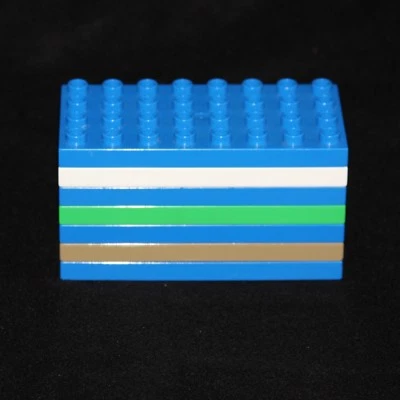 LEGO Duplo Building Plates 4 x 8 Dot Baseplate Blue White Brown Green Lot 0f 7 - Image 1 of 3