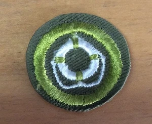 BSA LIFESAVING MERIT BADGE TYPE E, KHAKI, NARROW CRIMPED 1947-1960 - Picture 1 of 6