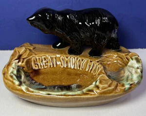 Vintage Great Smoky Mountains Schwarzbär Aschenbecher Schmuck Tablett Made in Japan - Bild 1 von 10